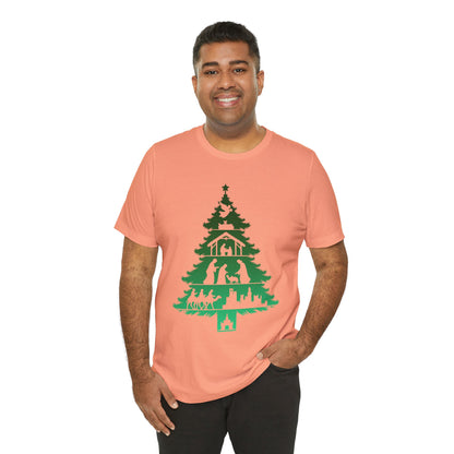 Nativity Christmas Tree Shirt – Christian Faith Holiday Pajama Top Tee