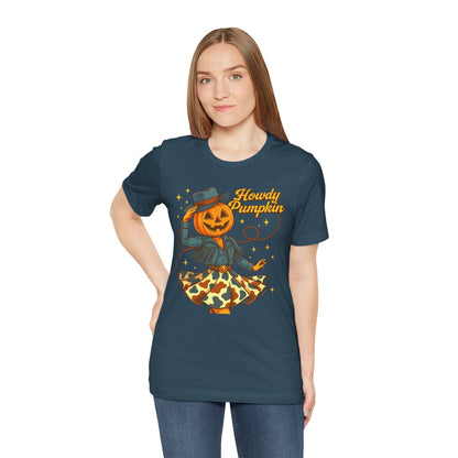 Howdy Pumpkin Shirt Cute Cowgirl Halloween Tee Western Fall Outfit for Women