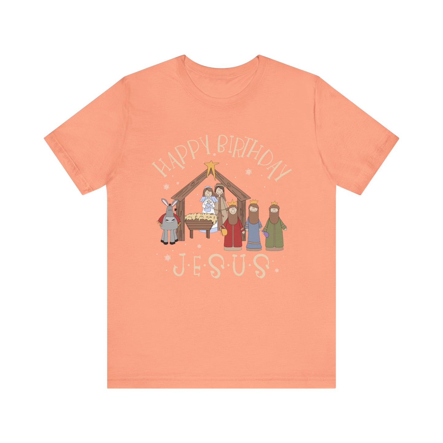 Nativity Happy Birthday Jesus Shirt – Christian Faith-Filled Christmas Tee