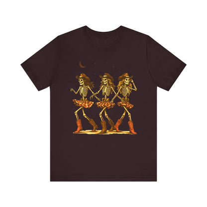 Skeleton Cowgirls Shirt Line Dancing Western Halloween Rodeo Tee