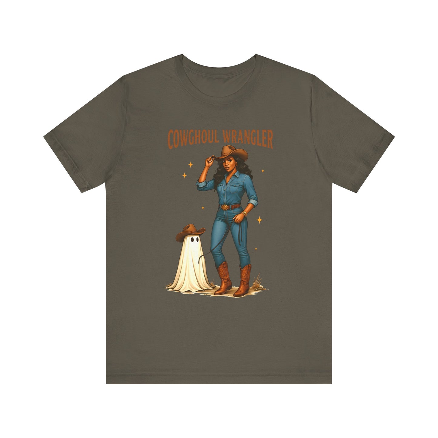 Cowghoul Wrangler Shirt Western Cowgirl Cowboy Ghost Halloween Tee, Spooky Rodeo Fall Outfit