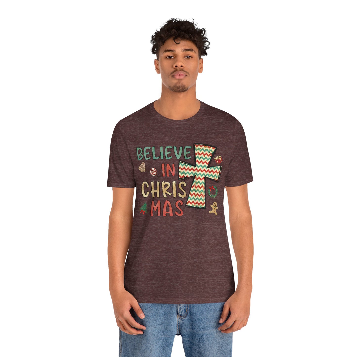 Believe in Christ-Mas Shirt – Retro Christian Jesus Vintage Holiday Faith Tee