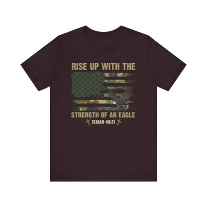 Rise Up with Strength Eagle Shirt – Isaiah 40:31 USA Flag Patriotic Christian Tee
