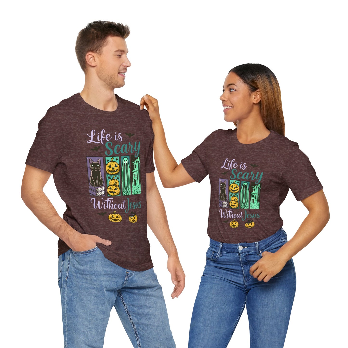 Life Is Scary Without Jesus Shirt – Christian Retro Halloween Faith Tee