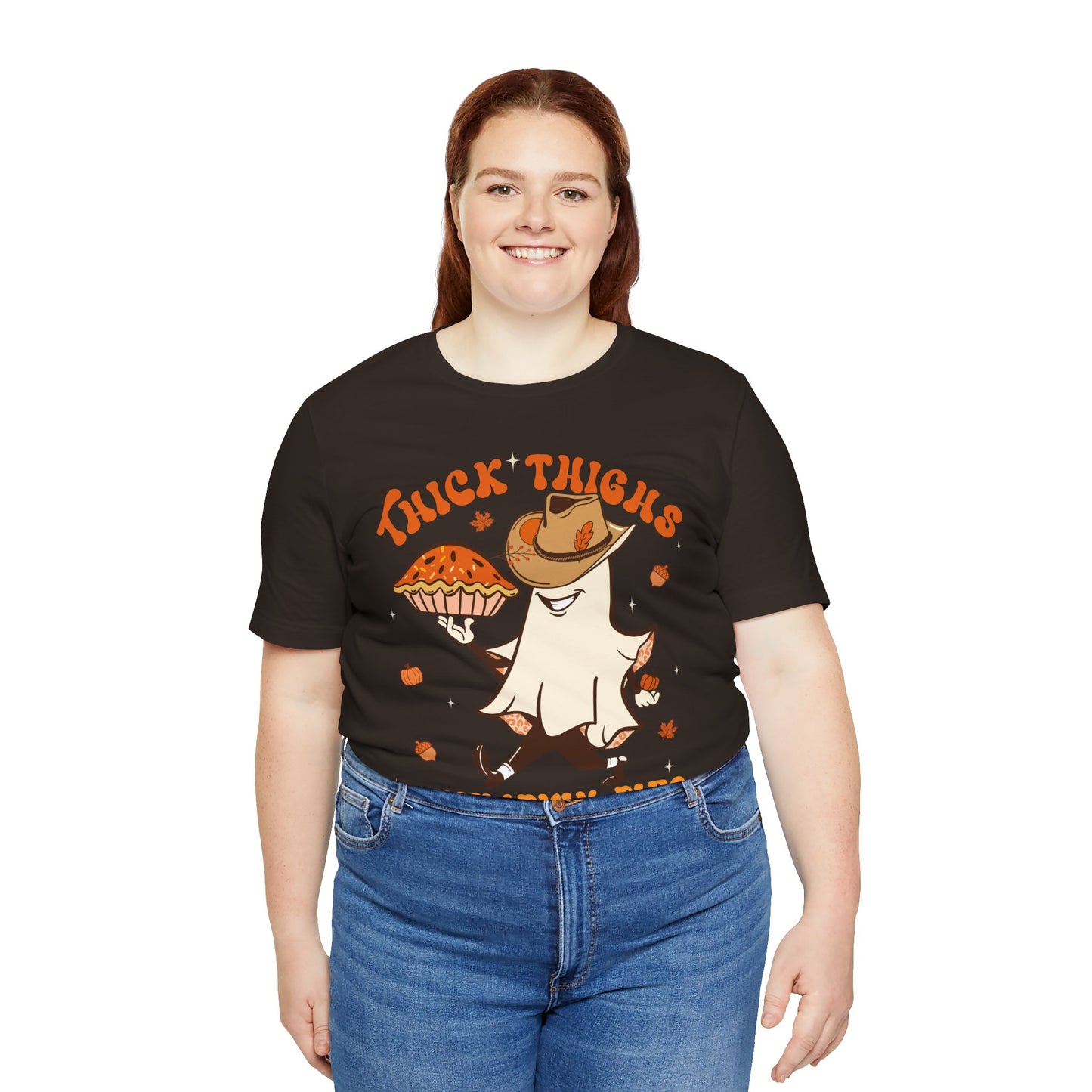 Thick Thighs Pumpkin Pies Shirt – Funny Howdy Ghost Western Halloween Tee