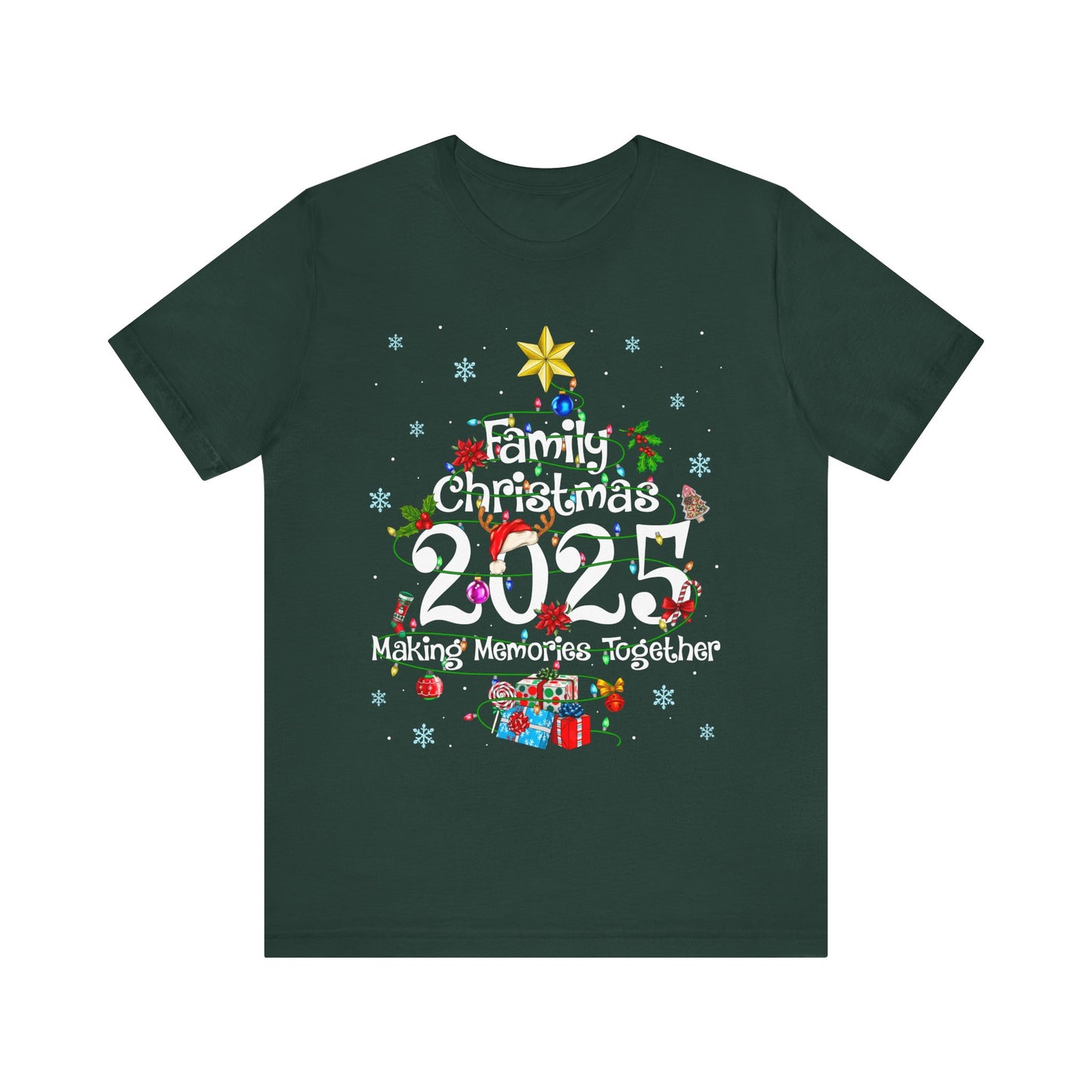 Family Christmas 2025 Tree Shirt – Festive Holiday Lights Matching Pajama Tee
