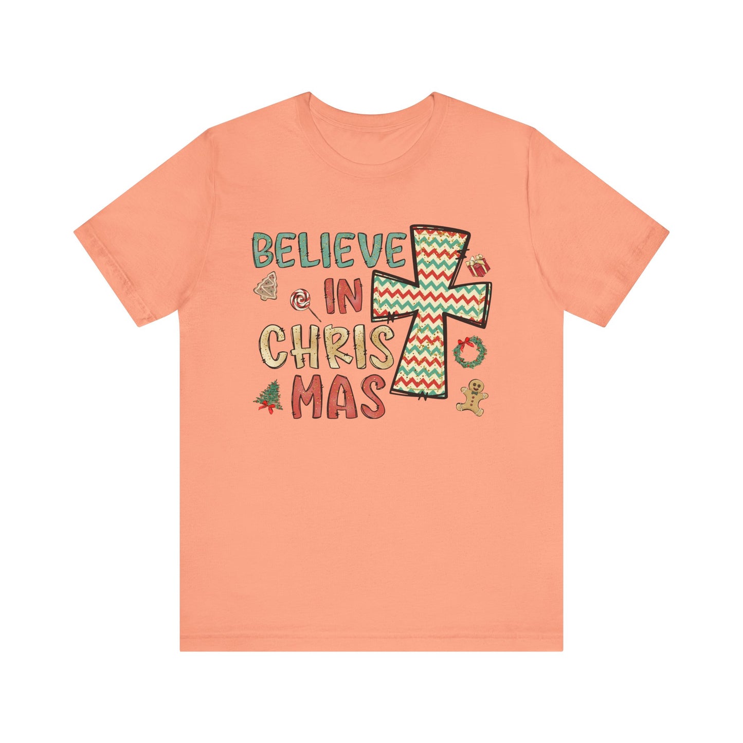 Believe in Christ-Mas Shirt – Retro Christian Jesus Vintage Holiday Faith Tee