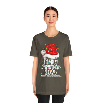 Family Christmas 2025 Shirt – Santa Hat & String Lights Matching Holiday Tee