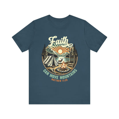 Faith Can Move Mountains Shirt – Matthew 17:20 Retro Christian Jesus Tee