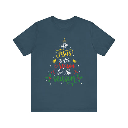 Jesus Is the Reason for the Season Shirt – Christian Christmas Tree Faith Tee