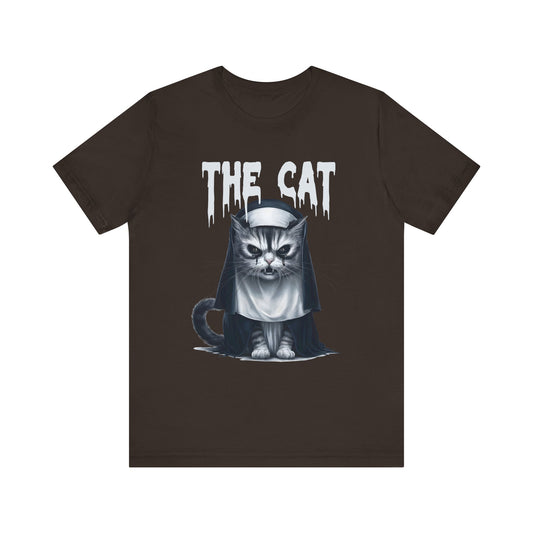 Spooky Cat Nun Halloween Creepy Cat Lovers Spooky Season T-Shirt
