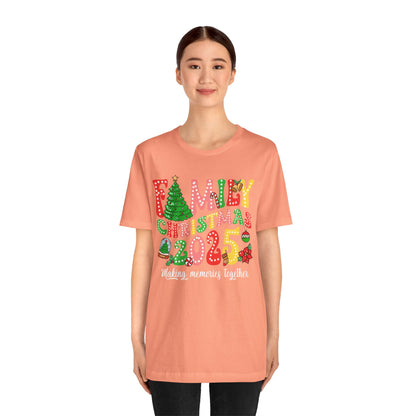 Family Christmas 2025 Shirt – Retro Groovy Xmas Lights Matching Holiday Tee