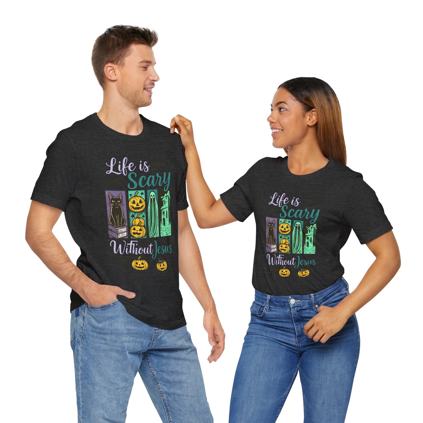 Life Is Scary Without Jesus Shirt – Christian Retro Halloween Faith Tee