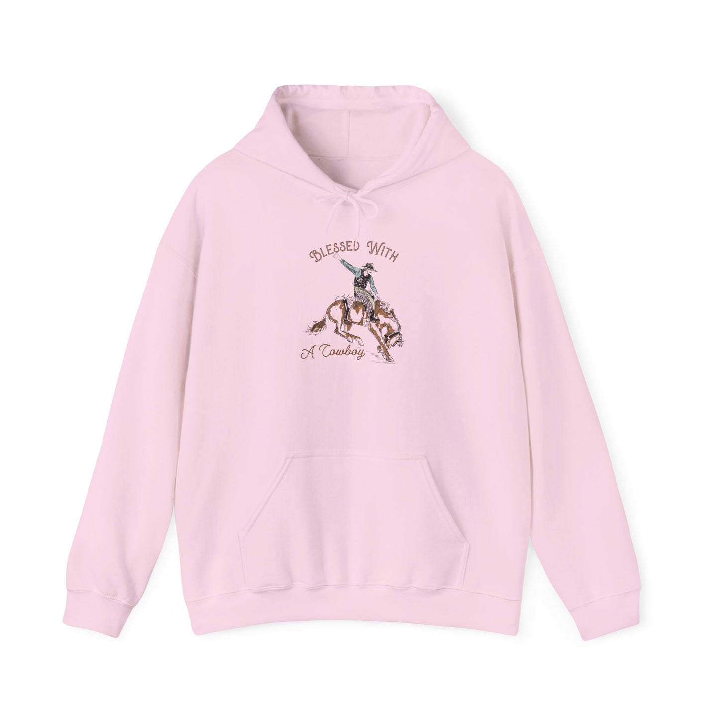 Blessed with a Cowboy Hoodie – Retro Christian Western Rodeo Country Pullover