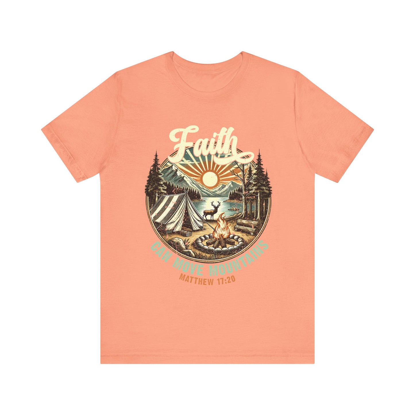 Faith Can Move Mountains Shirt – Matthew 17:20 Retro Christian Jesus Tee