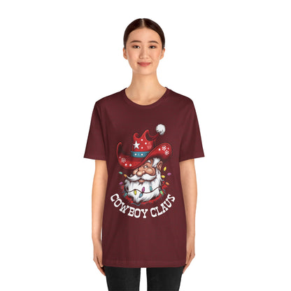 Cowboy Claus Shirt – Western Santa Hat Funny Cowboy Christmas Holiday Tee