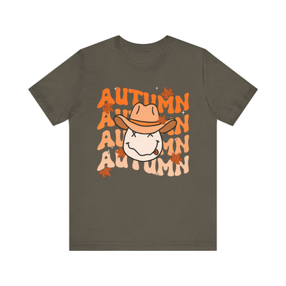 Retro Groovy Fall Shirt – Vintage 70s Smile Face Pumpkin Halloween Tee
