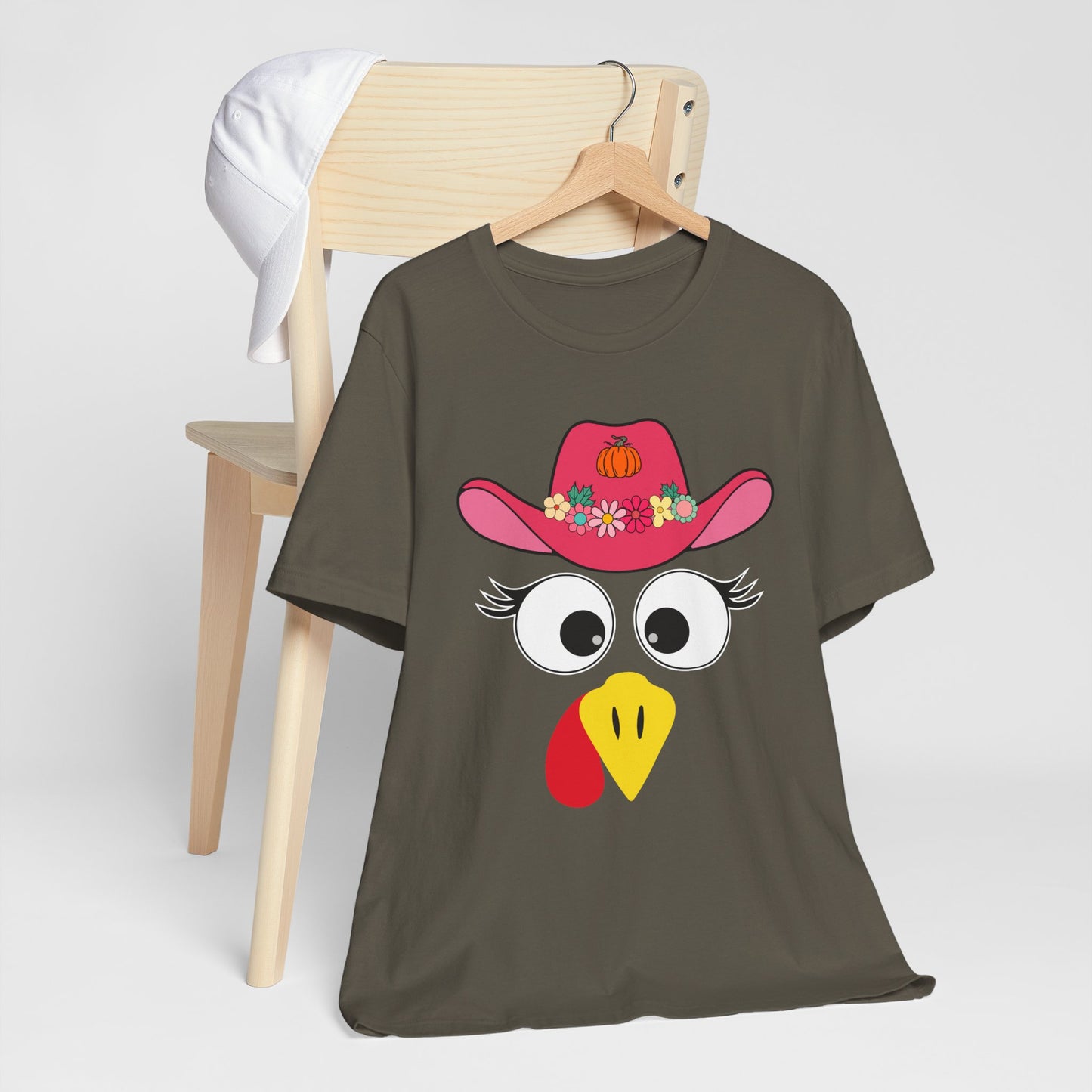 Thanksgiving Matching Couples Shirt Funny Turkey Face Cowboy Cowgirl Tee