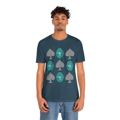 Western Turquoise Stone Shirt – Gemstone Playing Card Texas Rodeo Tee