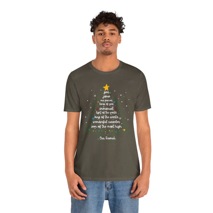 Christian Christmas Tree Sayings Shirt – God Jesus Savior Faith Holiday Tee