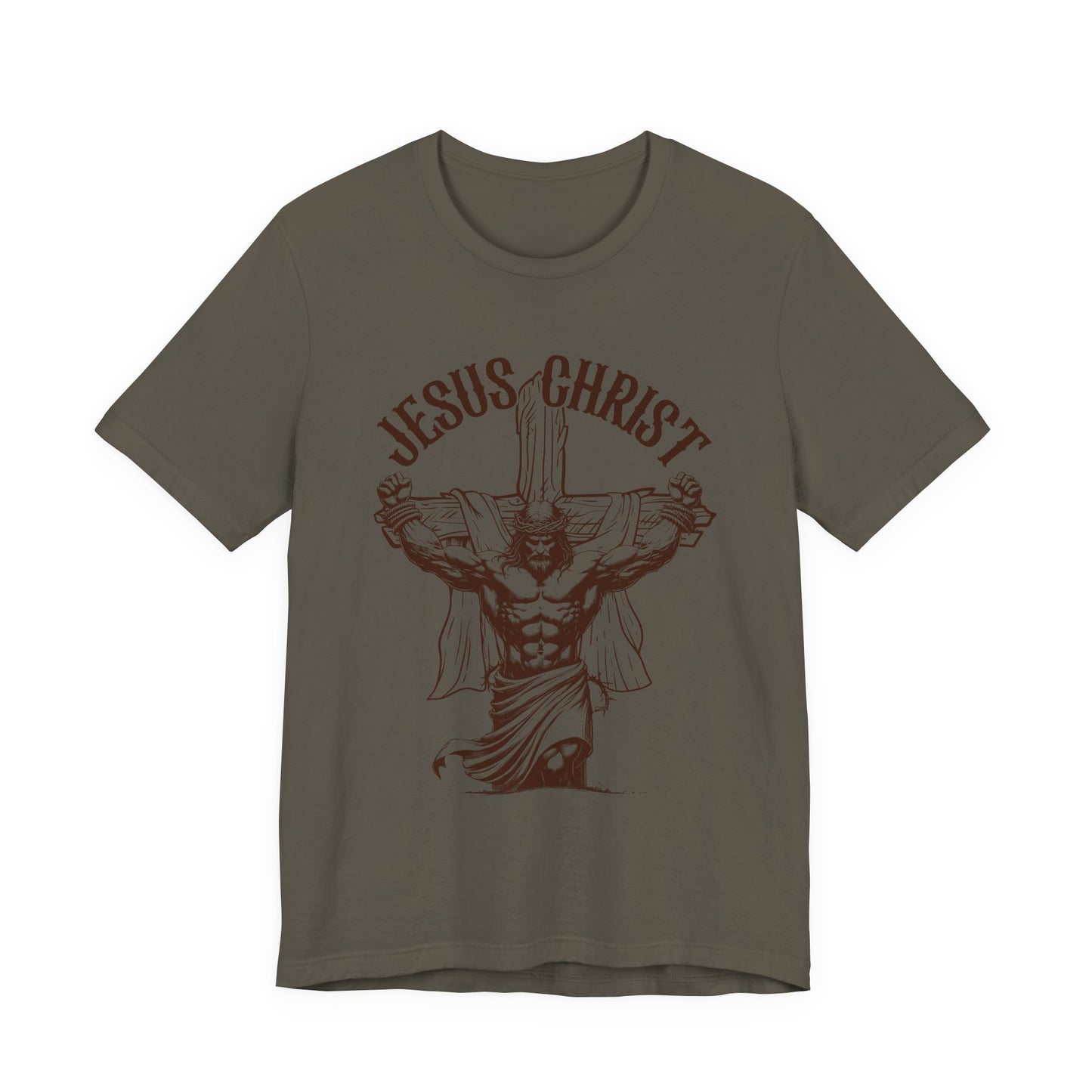 Jesus Christ Cross Faith Funny  Christian Workout Gym Retro T-Shirt