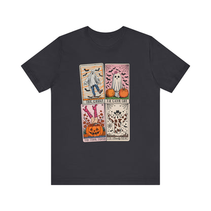 Halloween Tarot Card Ghost Shirt – The Creep, The Ghoul Girl, The Floaty Tee