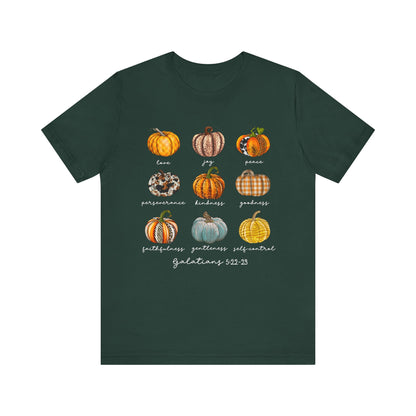 Pumpkin Buffalo Plaid Bible Verse Shirt – Galatians Christian Thanksgiving Tee