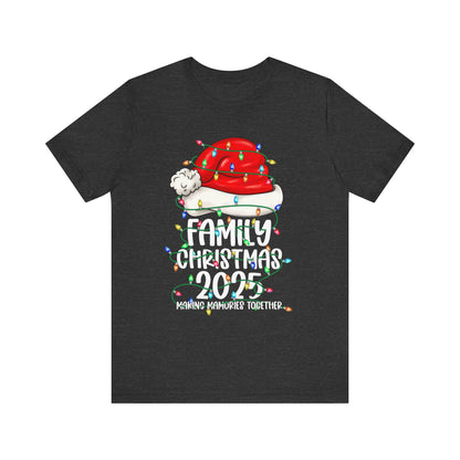 Family Christmas 2025 Shirt – Santa Hat & String Lights Matching Holiday Tee