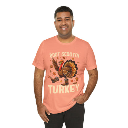 Boot Scootin’ Turkey Shirt – Funny Western Cowboy Thanksgiving Rodeo Tee