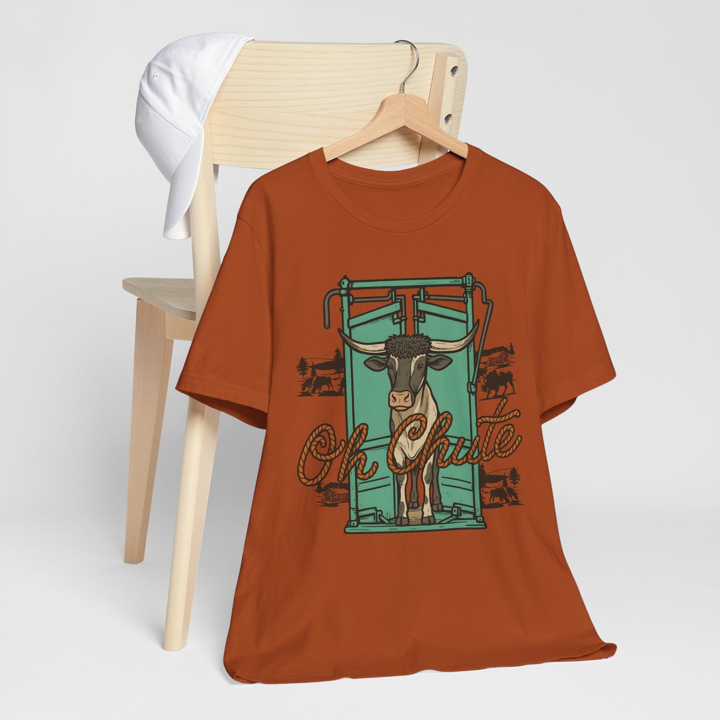 Oh Chute Teal Bull Shirt – Funny Rodeo Western Bucking Cowboy Tee