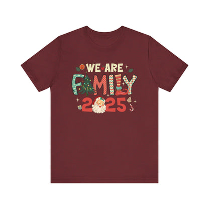Vintage We Are Family Christmas Shirt – Retro Santa & Tree Matching Holiday Tee