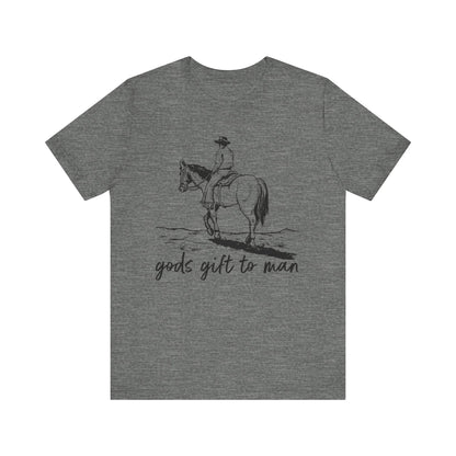 God’s Gift to Man Shirt – Cowboy Howdy Rodeo Christian Western Tee