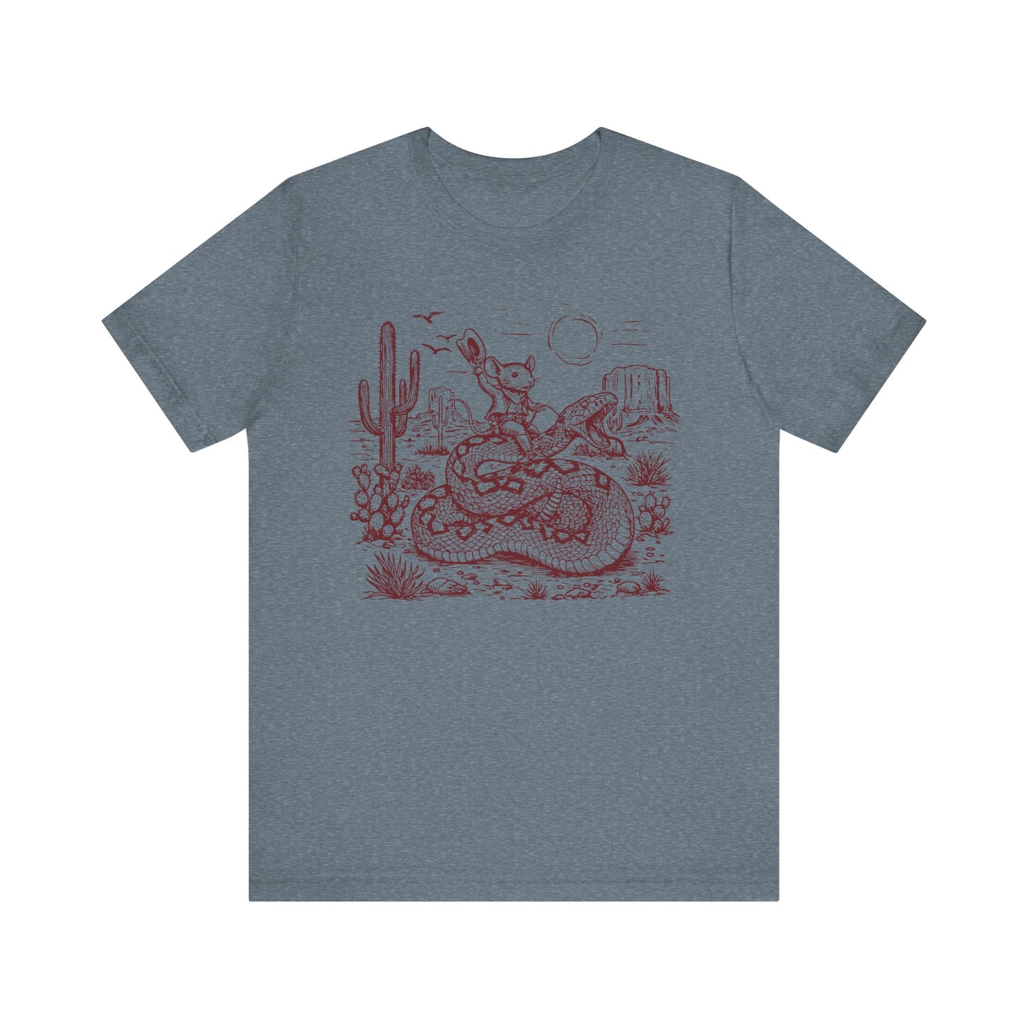 Cowboy Mouse Riding Rattlesnake Shirt – Funny Wild West Rodeo Tee