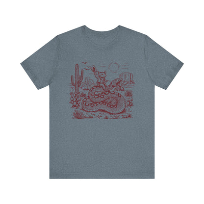 Cowboy Mouse Riding Rattlesnake Shirt – Funny Wild West Rodeo Tee