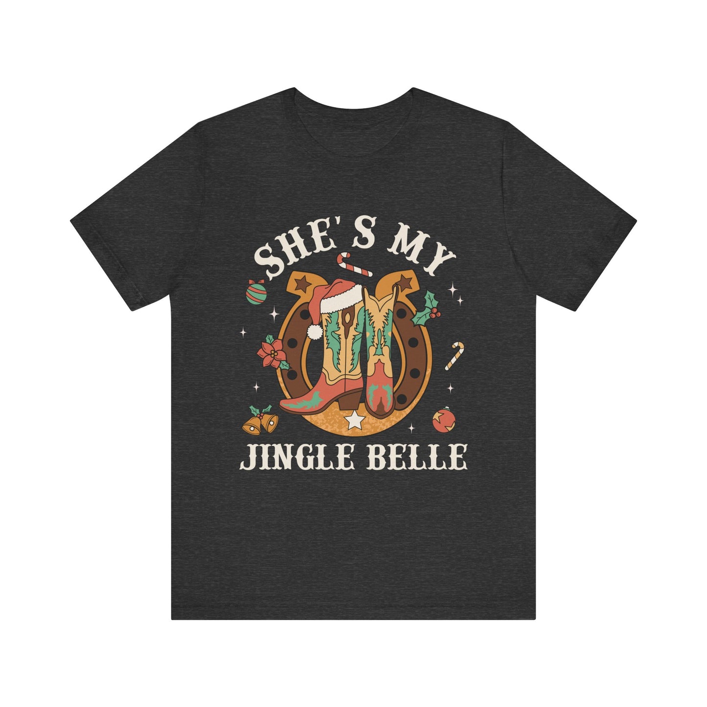 She’s My Jingle Bell Shirt – Cute Western Cowboy Cowgirl Matching Christmas Tee