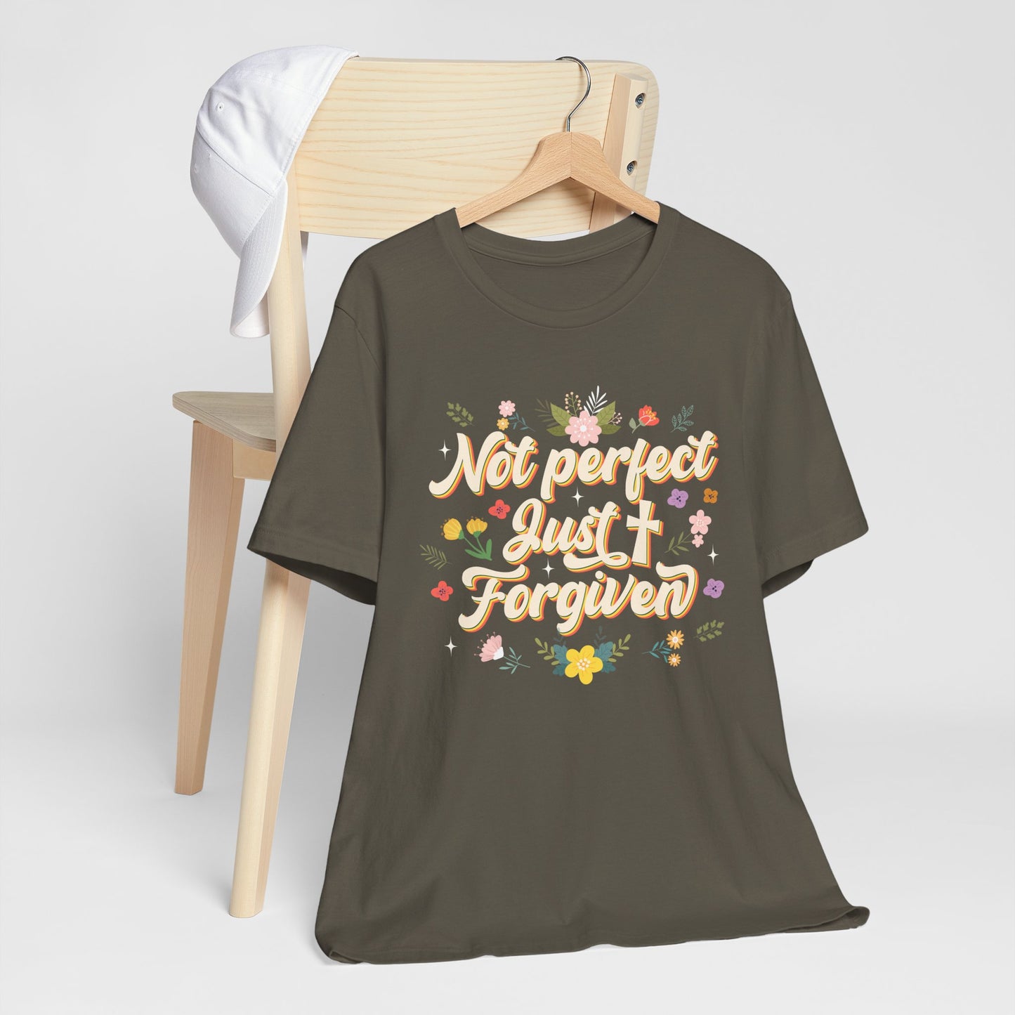 Not Perfect Just Forgiven Shirt – Christian Cross Inspirational Faith Tee