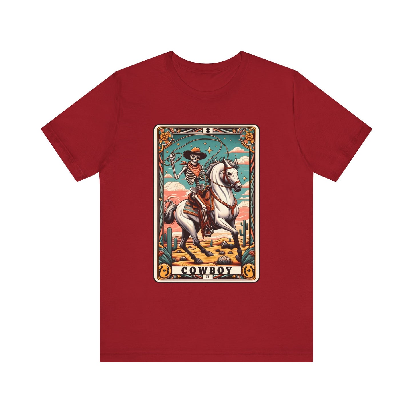 Cowboy Skeleton Tarot Card Shirt – Western Howdy Texas Rodeo Tee