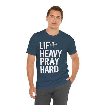 Lift Heavy Pray Hard Cross Nails Trendy Christ Gym Vintage T-Shirt