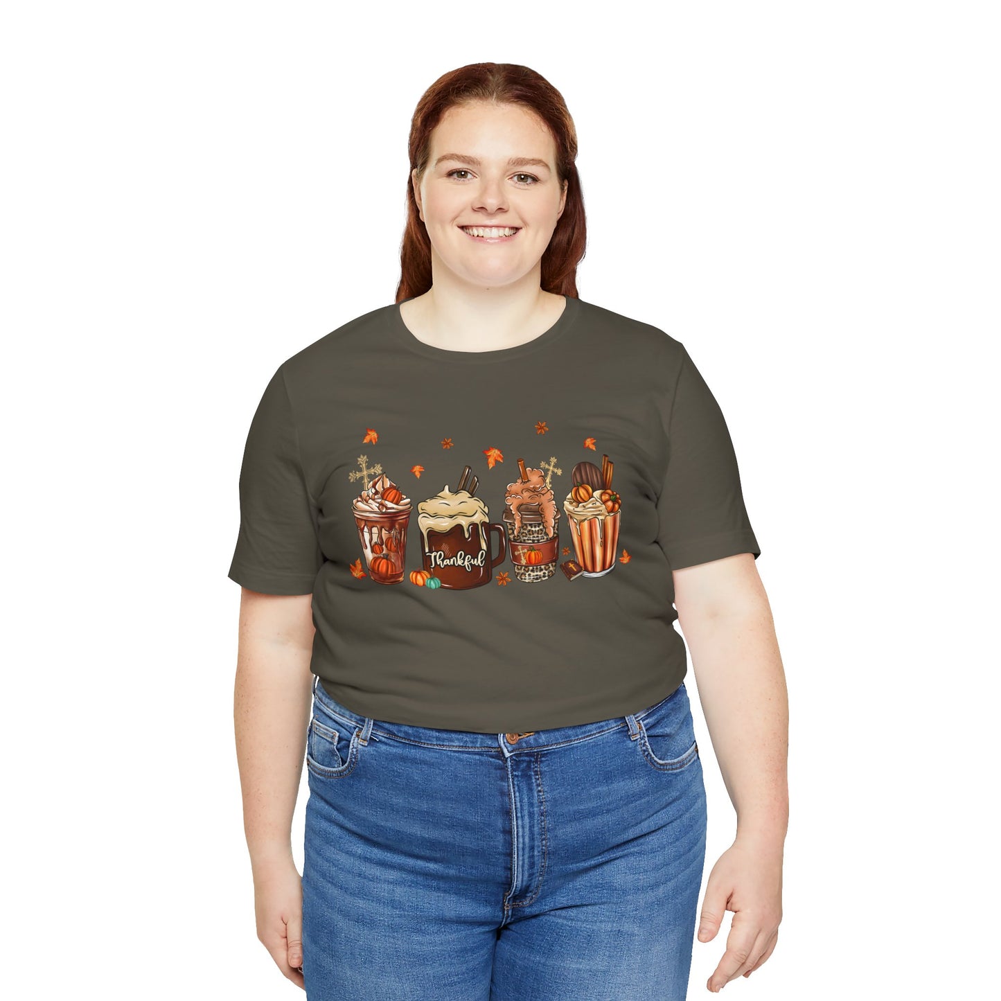 Thankful Pumpkin Spice & Jesus Shirt – Christian Coffee Cup Fall Thanksgiving Tee