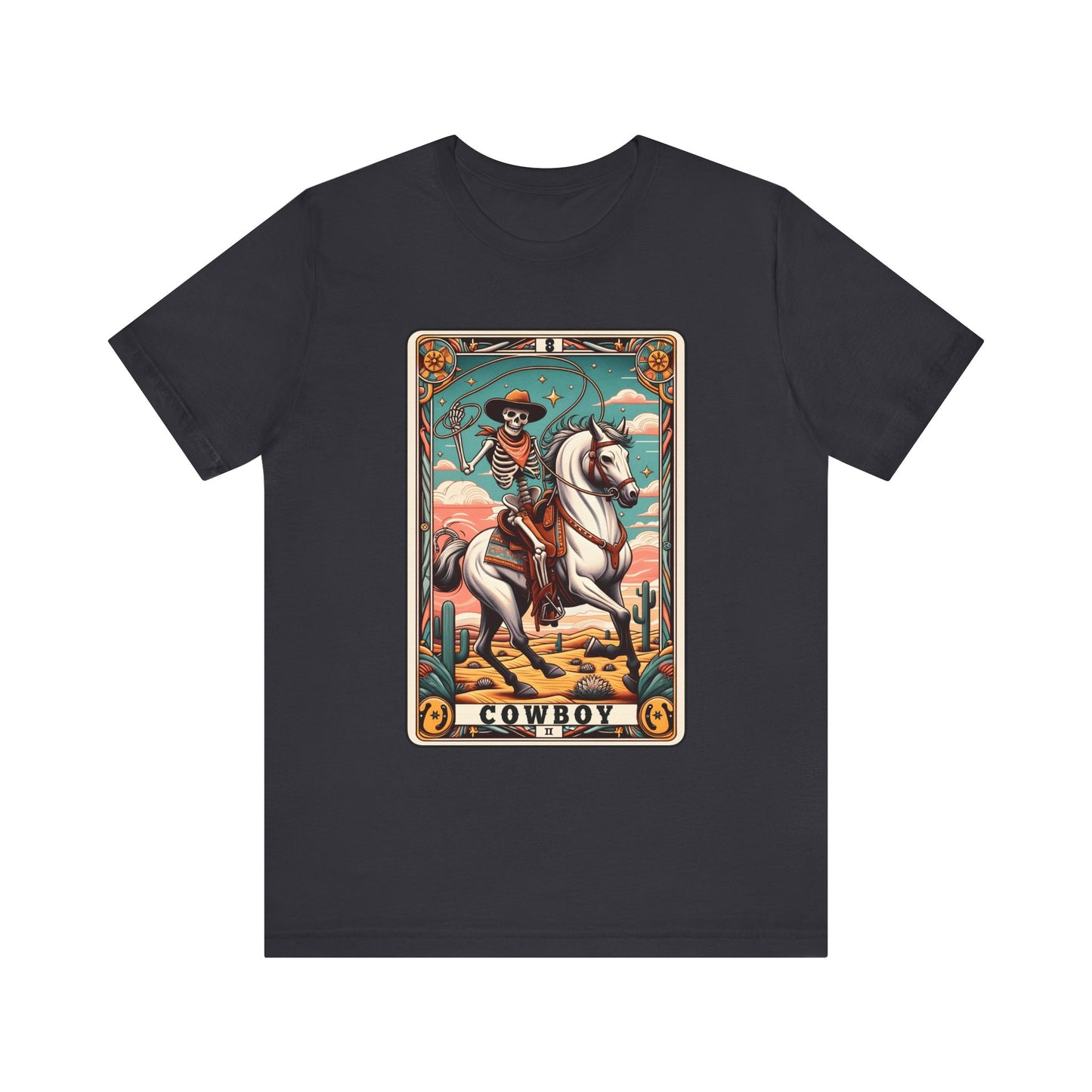 Cowboy Skeleton Tarot Card Shirt – Western Howdy Texas Rodeo Tee