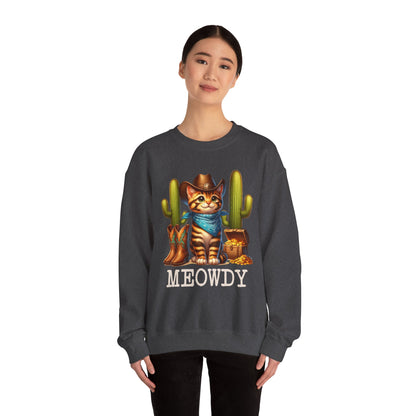 Meowdy Cowboy Cat Sweatshirt – Western Howdy Southern Country Cactus Pullover