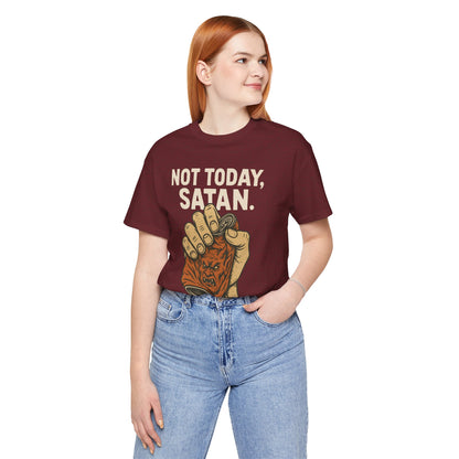 Not Today Satan Shirt – Funny Christian Faith Halloween Anti-Devil Tee