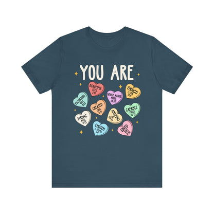You Are Christian Shirt – Bible Verse Conversation Heart Faith Tee