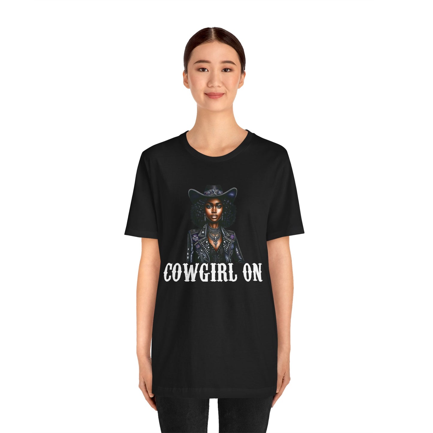Cowgirl on Black Shirt – Howdy Southern Western Rodeo Texas Tee