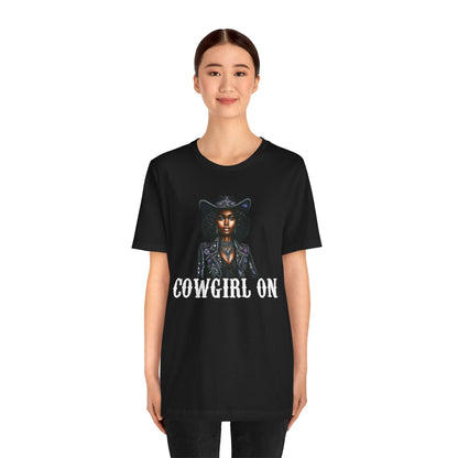 Cowgirl on Black Shirt – Howdy Southern Western Rodeo Texas Tee