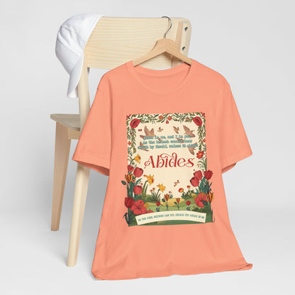 Abide in Me Shirt – Christian John 15:4 Bible Verse Floral Faith Graphic Tee