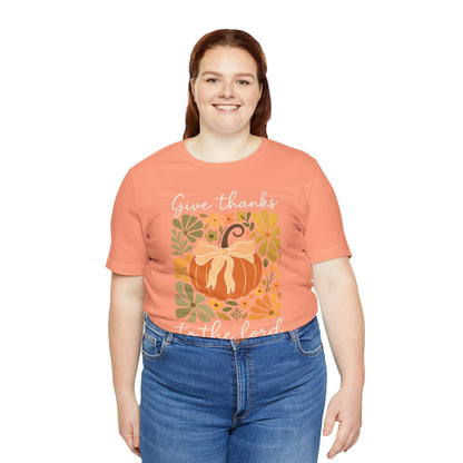 Give Thanks to the Lord Shirt – Christian Pumpkin Psalm Fall Thanksgiving Tee