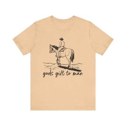 God’s Gift to Man Shirt – Cowboy Howdy Rodeo Christian Western Tee