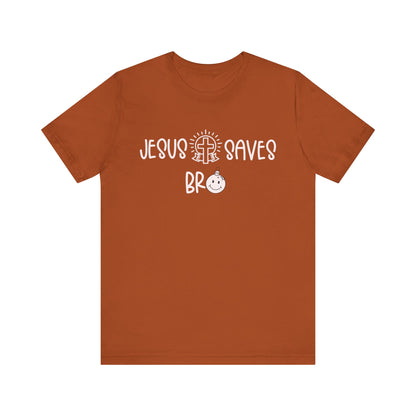 Jesus Saves Bro Shirt – Christian Cross Bold Faith Christmas Holiday Tee
