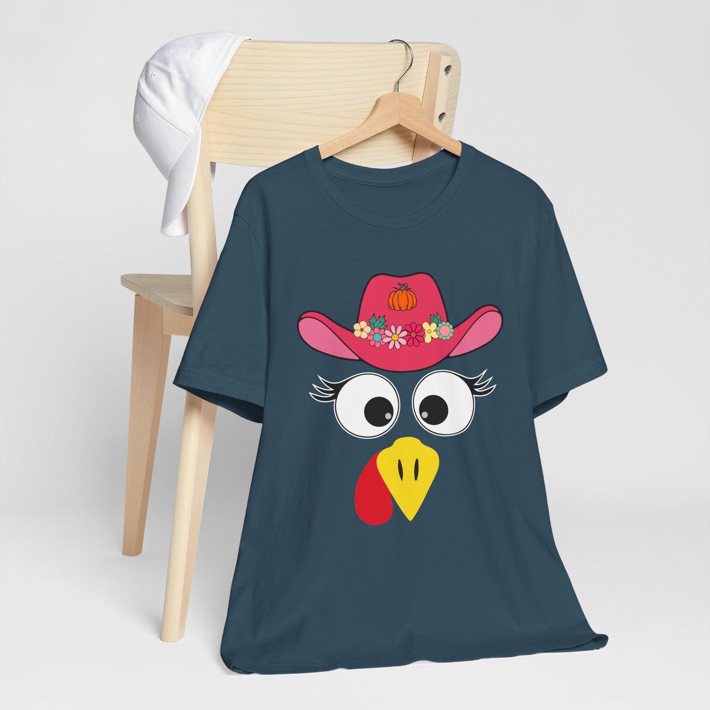 Thanksgiving Matching Couples Shirt Funny Turkey Face Cowboy Cowgirl Tee